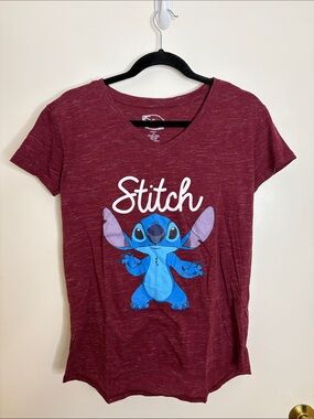 Stitch Graphic Tee - Maroon